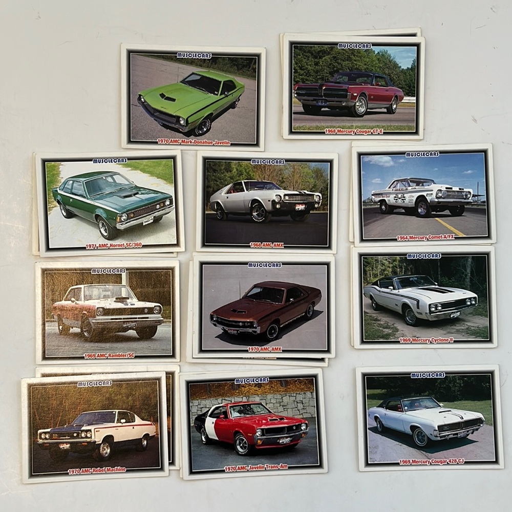 Vintage Collectable Muscle Car Cards “AMX” & Mercury.